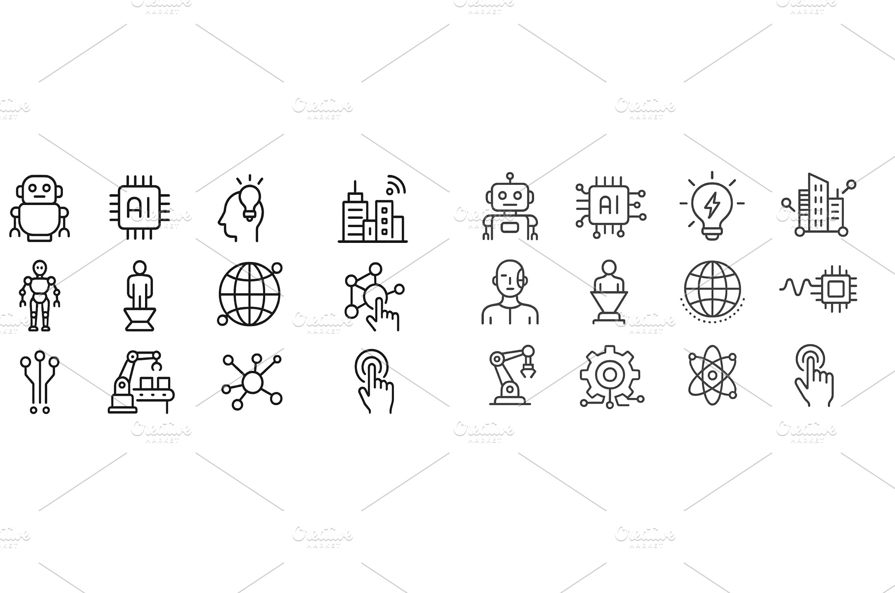 Diverse symbols representing, a Technology Photo by ZinetroN