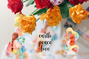 Earth Peace Love Watercolor Set, a Person Illustration by Art Dari Autumn (Thumbnail 12 of 12)