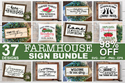 Farmhouse Sign Svg Bundle, a Decorative Illustration by Fokira (Thumbnail 1 of 12)