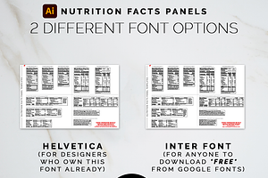 Adobe Nutrition Facts Panel Template