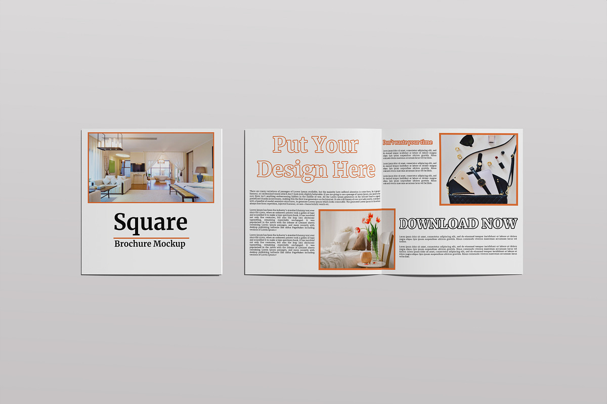 Square Bifold Brochure Mockup, a Print Template by rahmatmoscae (Photo 9 of 16)