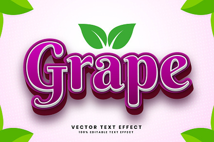 Grape Fruit Vector 3d Text Effect