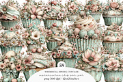 Whimsical spring cupcake clipart, an Illustration by SinaCreation (Thumbnail 1 of 11)