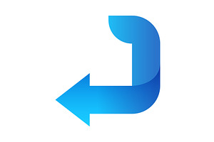 Blue arrow icon, pointing left, an Object Illustration by Things for designers