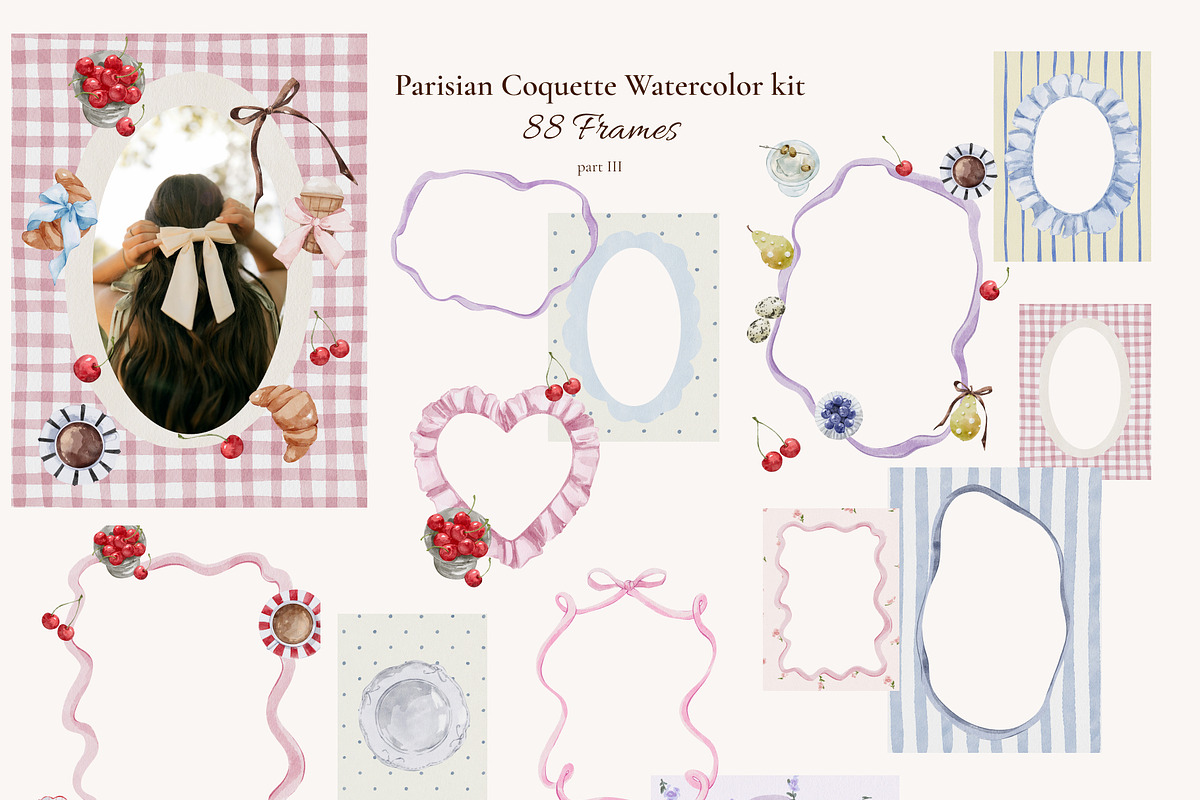 Parisian Coquette Watercolor Kit, a Decorative Illustration by Yuliia Lashevska (Photo 13 of 16)