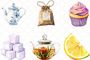 Watercolor Tea Time Clipart Bundle, an Illustration by Black Bird Studio (Thumbnail 6 of 6)