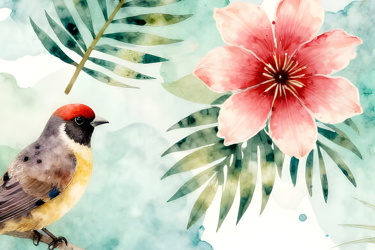 Colorful Watercolor Birds Seamless, a Pattern Graphic by Sharon Schwalbe (Photo 6 of 6)