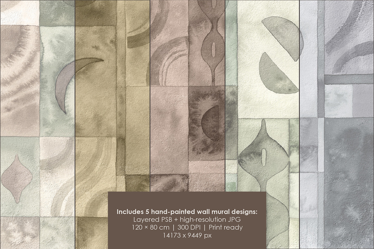 Zeria watercolor abstract wall mural, a Wallpaper Graphic by Timofi Art (Photo 2 of 19)