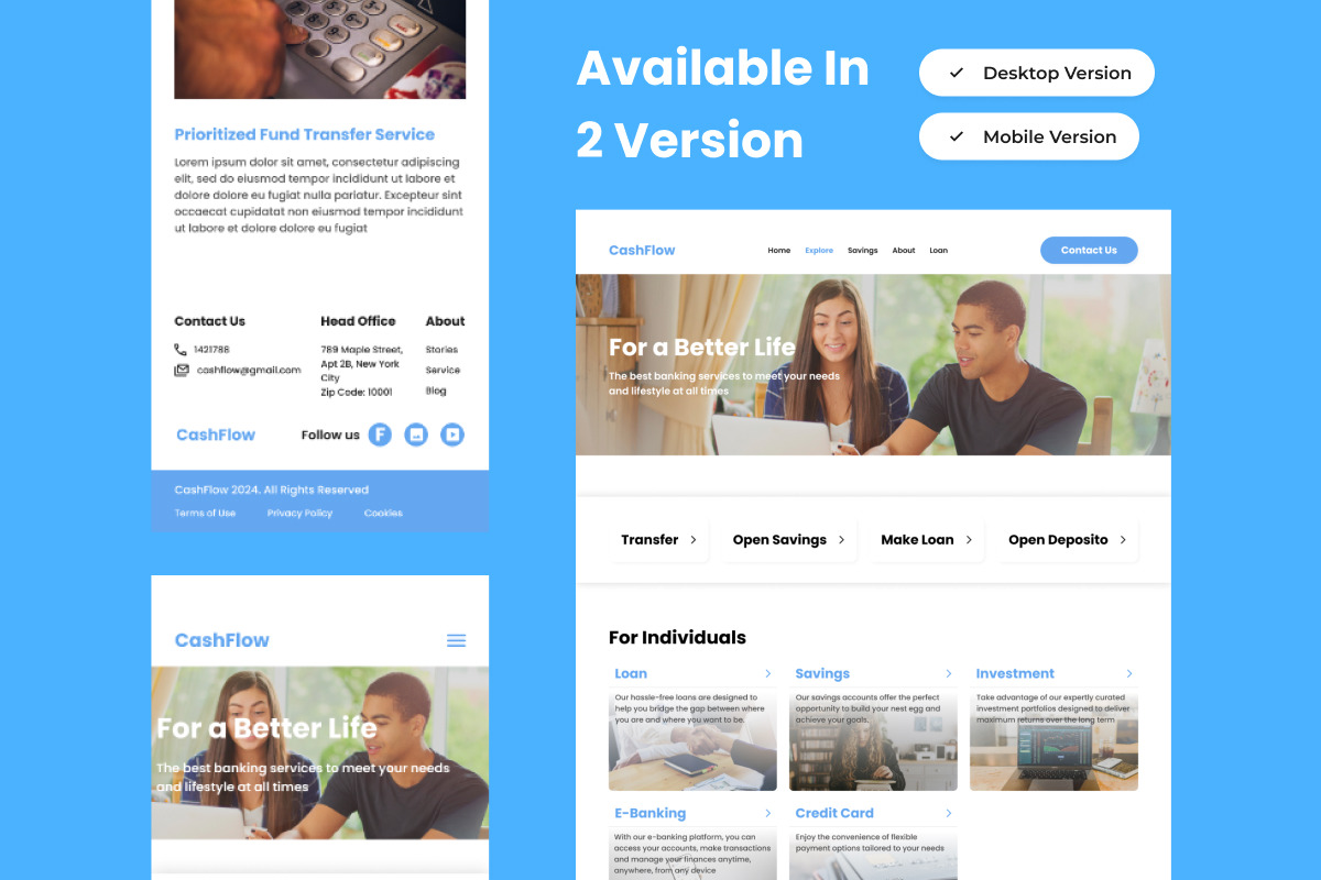 CashFlow - Banking Landing Page V2, a Landing Page Template by twinstd (Photo 2 of 5)
