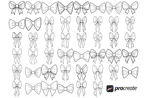 Ribbon Bows Set 2 Procreate Brush