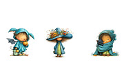 Halloween Girl Watercolor Clipar, a Seasonal Illustration by CreationArt (Thumbnail 2 of 3)