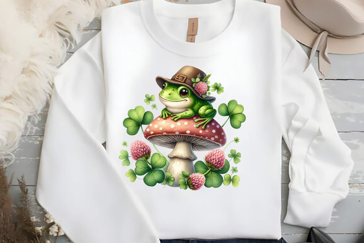 St Patrick’s Day Beautiful Frog Clip, an Illustration by DreamCafeArt (Photo 4 of 4)