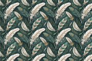 Seamless Patterns Ethereal Feathers, a Pattern Graphic by Designs by Helen Trupak (Thumbnail 8 of 8)