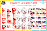 170 Face Stamps for Procreate, a Brush Add-On by Cozy Brushery (Thumbnail 9 of 9)