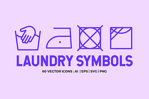 Laundry Symbols Line Icons