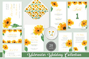 Sunflower Watercolor Wedding Suite, an Invitation Template by Love Design (Thumbnail 1 of 12)