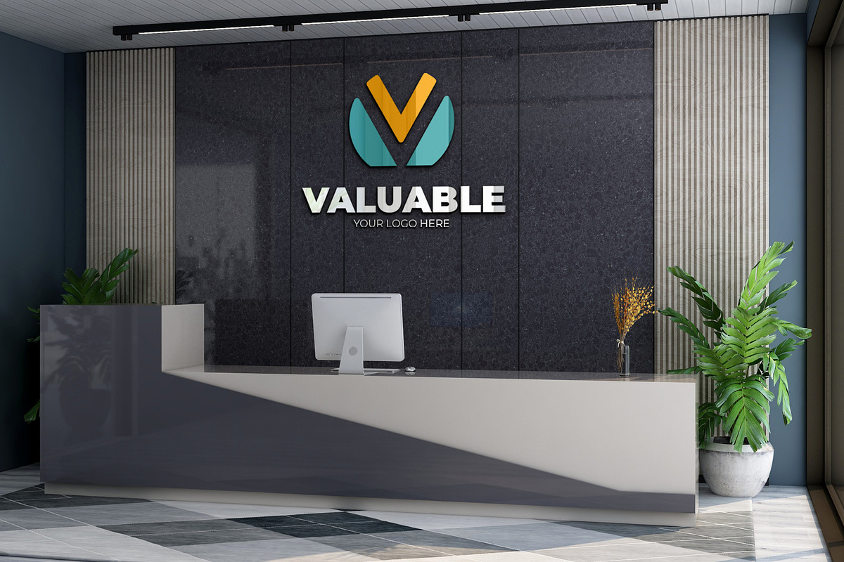 PSD Office Receptionist Wall Mockup, a Product Mockup by Ayy (Photo 13 of 14)