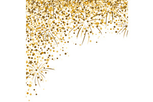 Gold glitter and fireworks display, an Object Illustration by Toltemara