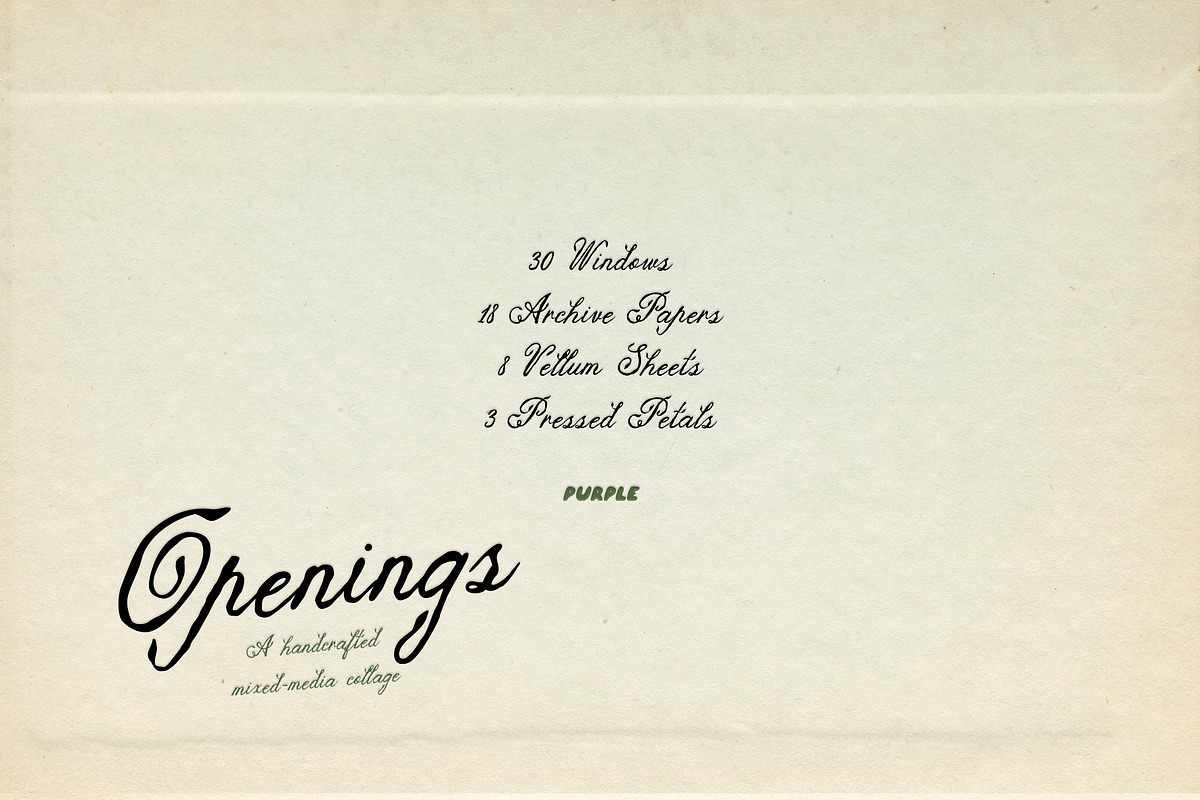 Openings: Vintage Paper Collage Kit, an Object Graphic by Purple (Photo 3 of 11)