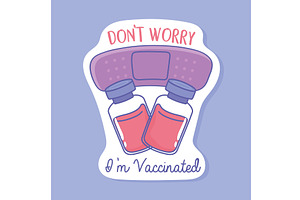 vaccination medicine sticker, a Healthcare Illustration by studiogstock
