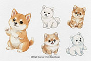 15 Bundle Watercolor Baby Puppy Dog, an Animal Illustration by Morspective (Thumbnail 6 of 8)