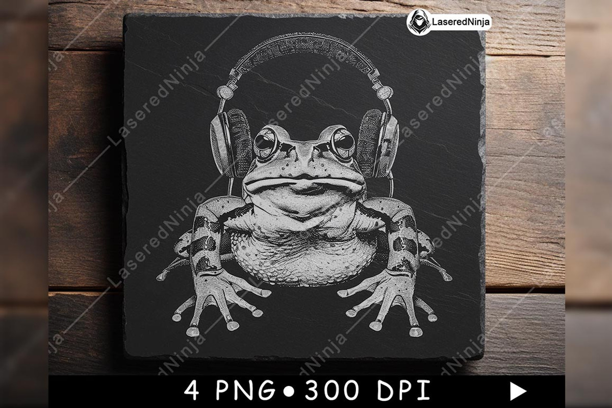 Frog Wearing Headphones Music Lover, a Background Graphic by LaseredNinja (Photo 2 of 7)