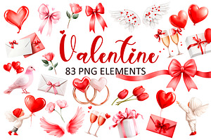 Watercolor Valentine's Day clipart