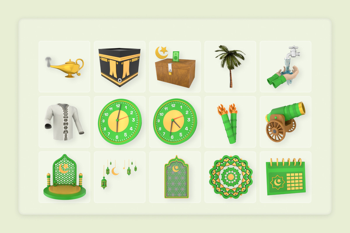 Ramadan Festive 3D Icon Pack, a Seasonal Illustration by twinstd (Photo 7 of 7)