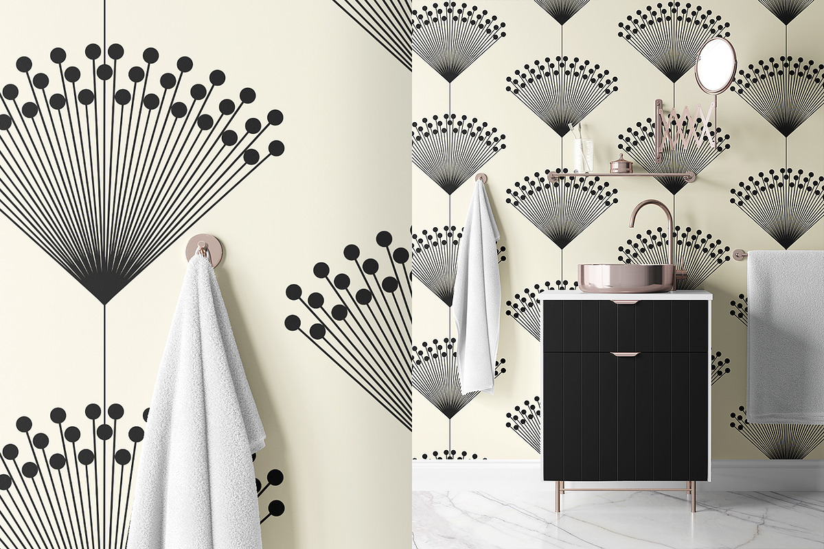 Decorative Geometric Fans, a Wallpaper Graphic by MalyskaStudio (Photo 2 of 7)