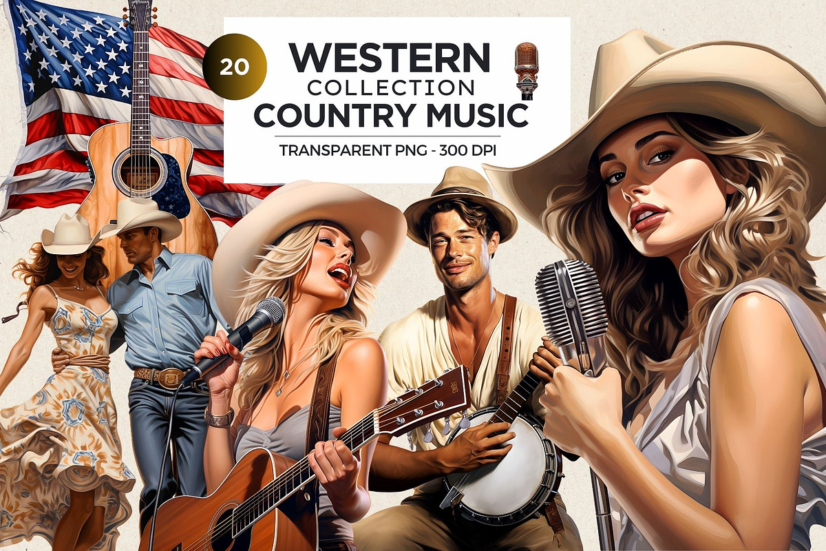 Country Music Western png clipart, a Person Illustration by ThatsDesignArt (Photo 1 of 9)
