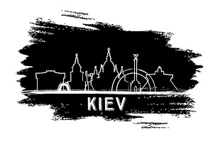 Kiev Skyline Silhouette.