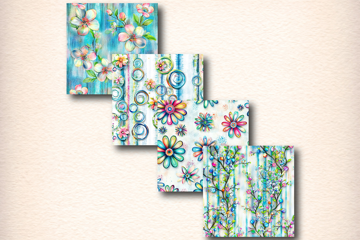 Whimsical Spring Seamless Patterns, a Pattern Graphic by Digital Artistic99 (Photo 6 of 8)