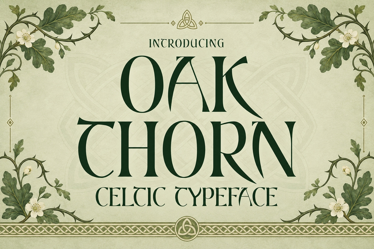 Oakthorn - Historical Celtic Type, a Serif Font by HipFonts (Photo 1 of 9)
