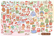 Cute Christmas School Clipart Bundle, an Education Illustration by Huxmay (Thumbnail 2 of 7)