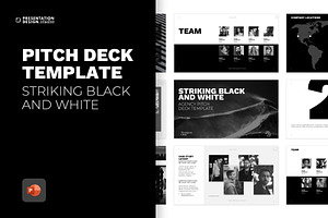 Striking B&W Pitch Deck Template, a Presentation Template by PresentationDesignStudio