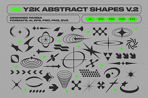 39 Y2K Abstract Retro Shapes V.2