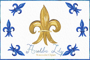 Heraldic Lily. Watercolor clipart., an Illustration by LABFcreations (Thumbnail 3 of 3)