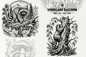 Woodland Raccoon SVG Graphics