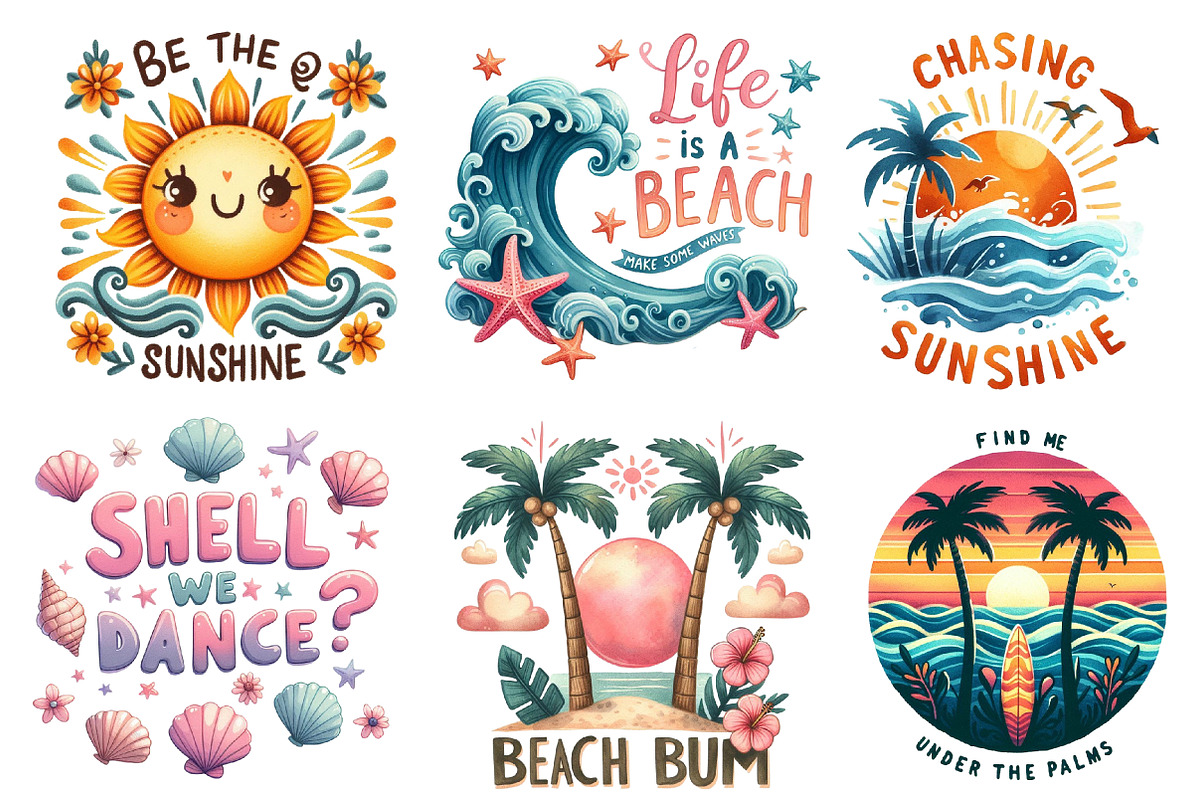Retro Summer Vibes Sublimation, an Illustration by Designworld (Photo 4 of 6)
