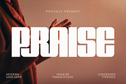 Praise - Condensed Sans Serif, a Sans Serif Font by Pian45 Studio (Thumbnail 1 of 8)