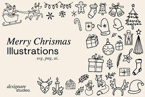 Merry Chrismas Illustrations