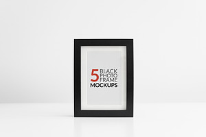 5 Black Photo Frame Mockups