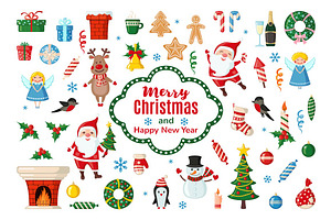 Set of Christmas and New Year icons
