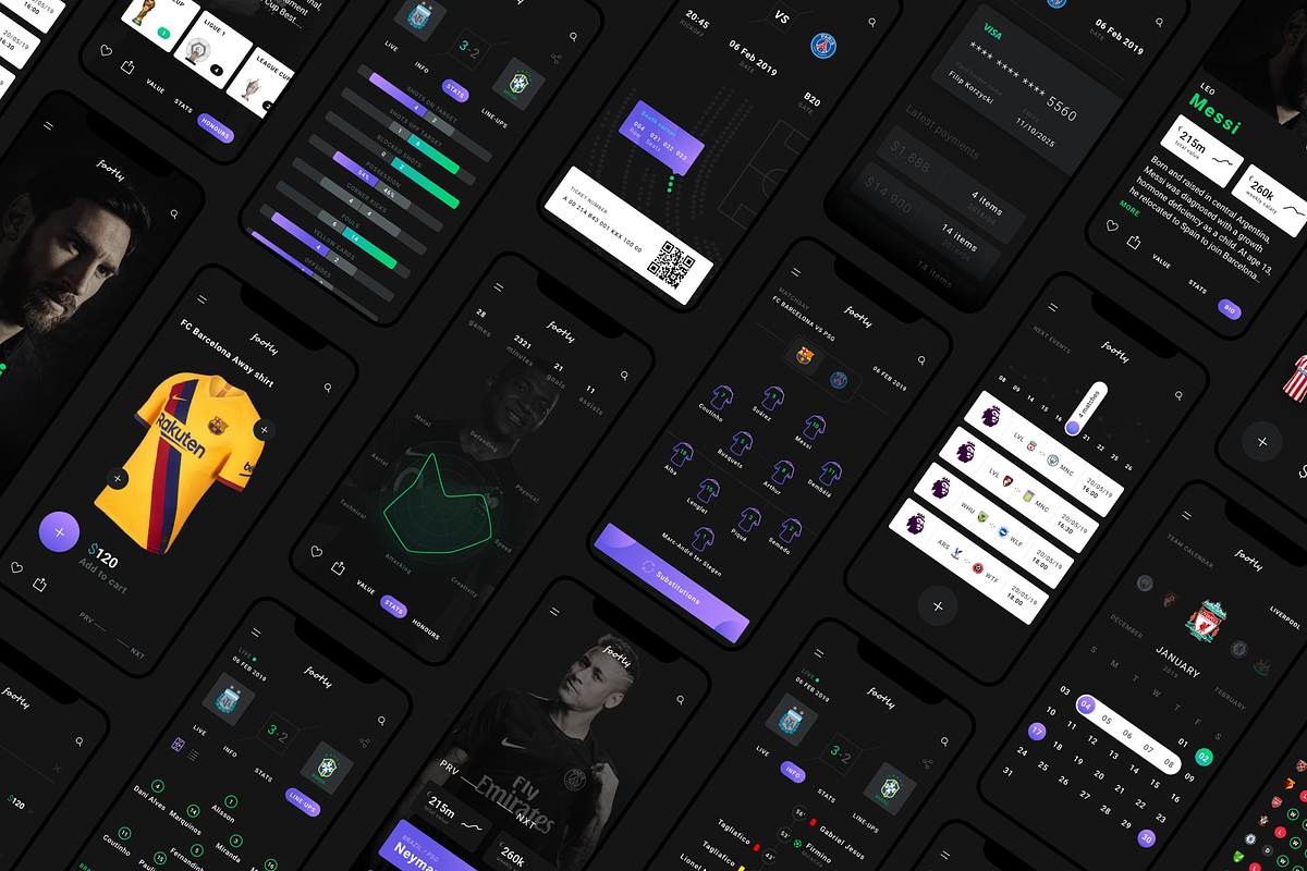 Footly - Football UI KIT (Xd file), an App Template by Filip Korzycki (Photo 1 of 6)