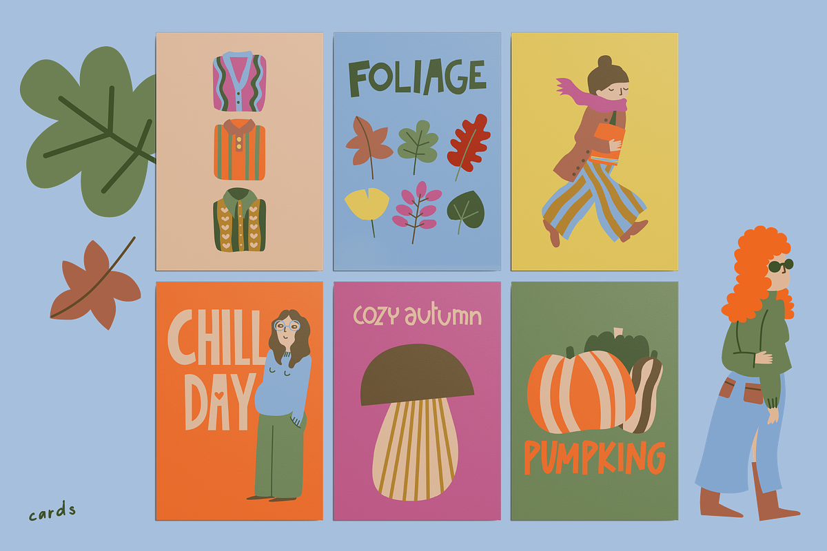 Hello Autumn Vector Set, a Seasonal Illustration by Francesca.Cadei Shop (Photo 4 of 12)