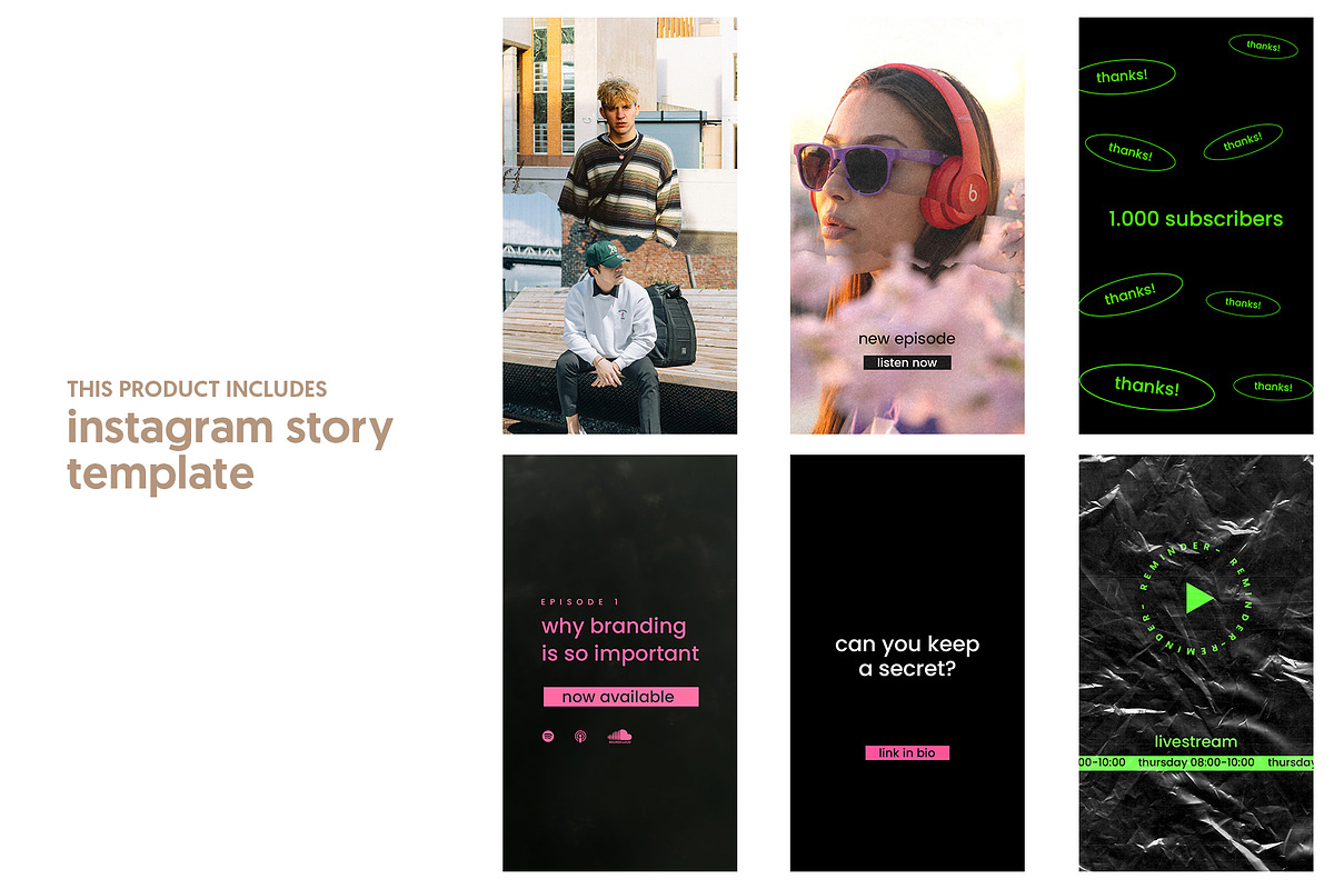 Podcast Instagram template, a Social Media Template by MockupHouse (Photo 5 of 7)