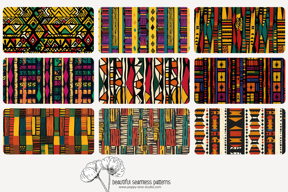 70 African Kente seamless pattern, a Pattern Graphic by Poppy Lane Studio (Photo 5 of 10)