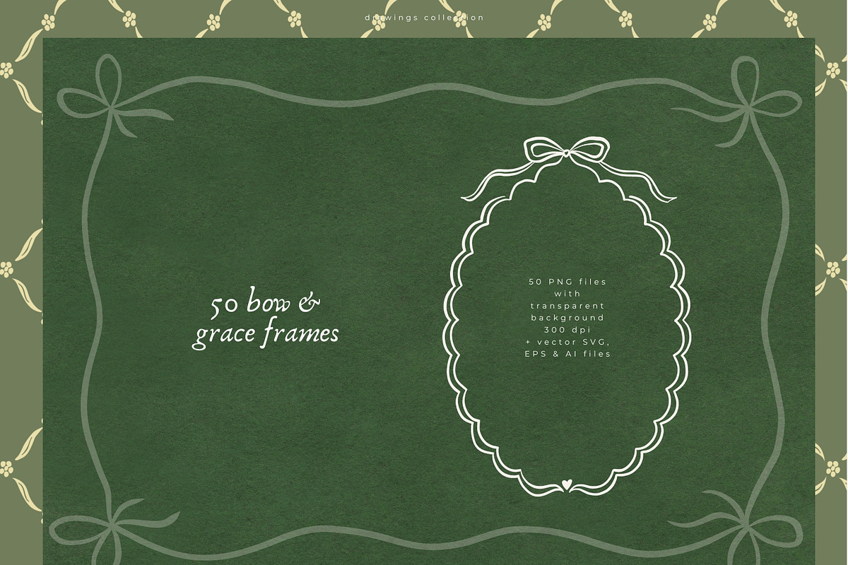 50 Bow & Grace Frames, a Decorative Illustration by PeDe Designs (Photo 8 of 9)