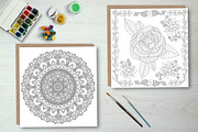 Mandala, Rose Coloring Pages, a Texture Illustration by Dasha_D (Thumbnail 2 of 3)