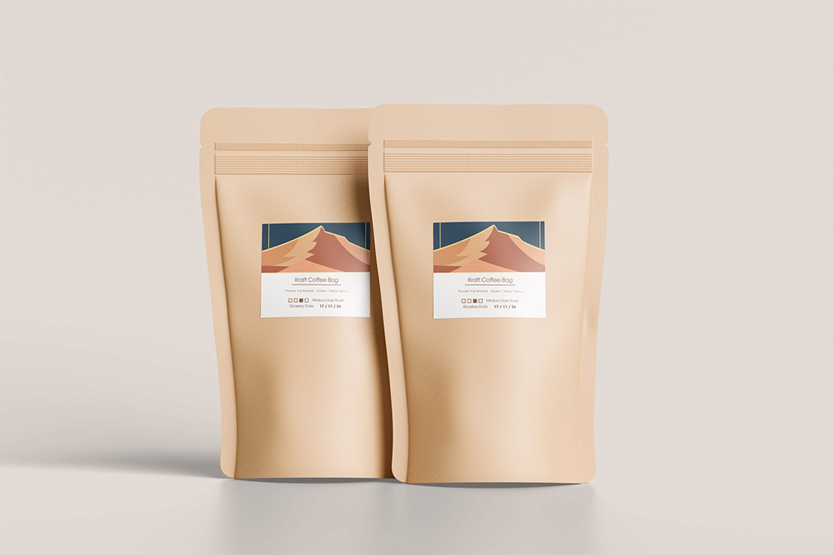 Kraft Coffee Bag Mockup, an Advertising Mockup by swsi-studio (Photo 3 of 5)